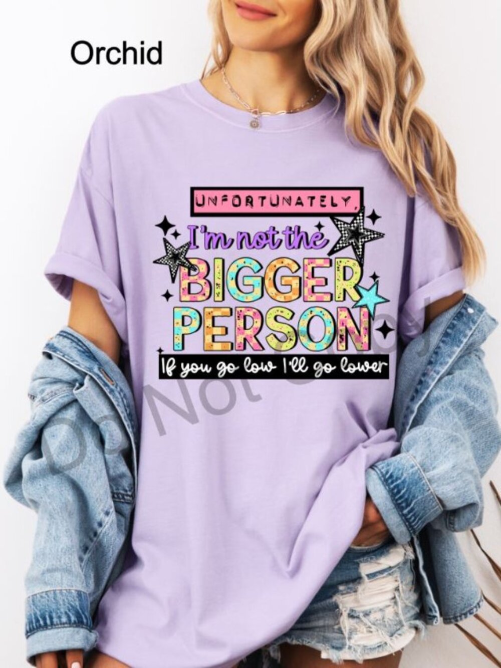 Unfortunately Bigger Person Graphic Tee Funny Sarcastic Quote Shirt Womens - Picture 8 of 10